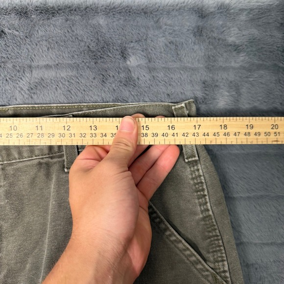 Carhartt Loose Fit Carpenter Pants Faded Olive Green Duck Canvas Mens 34x30 - Picture 4 of 10